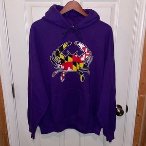 Purple Crab/Maryland Flag Logo sweatshirt. Size 2xl.